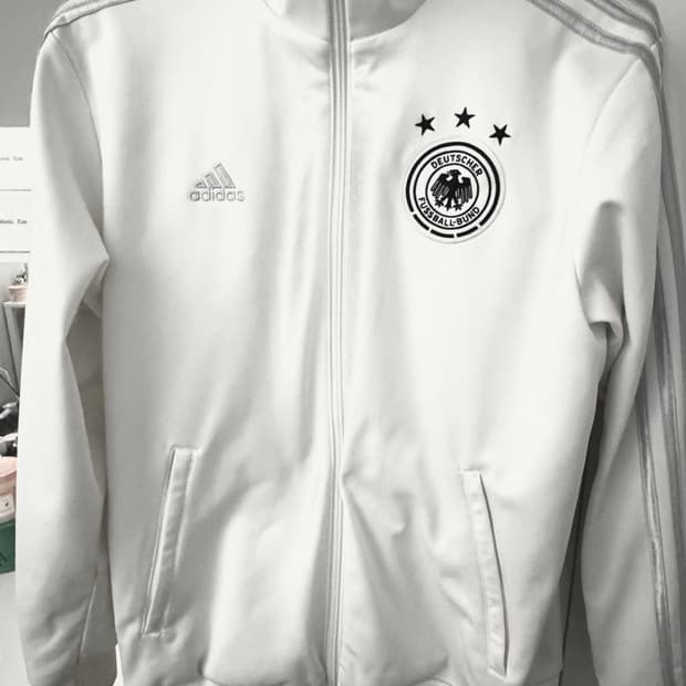 아디다스 독일 실버 화이트 져지 집업