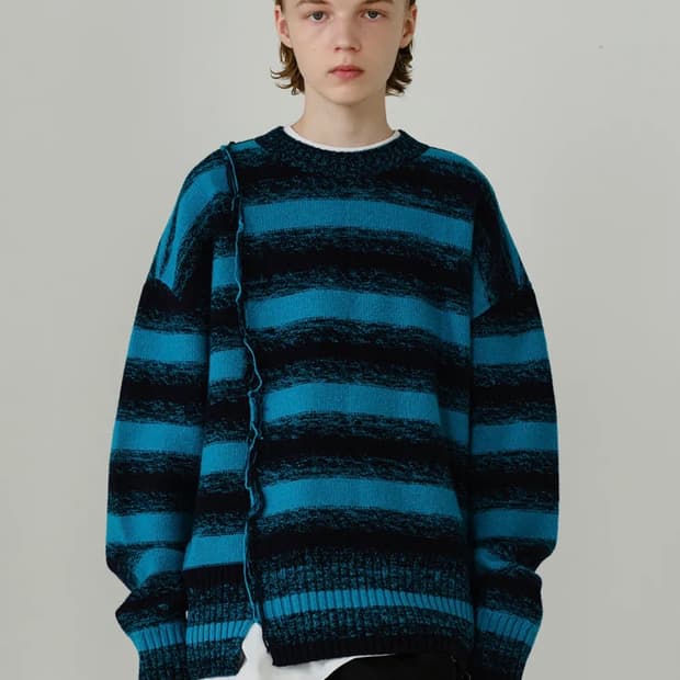 IEY CRACK OVER KNIT Acqua