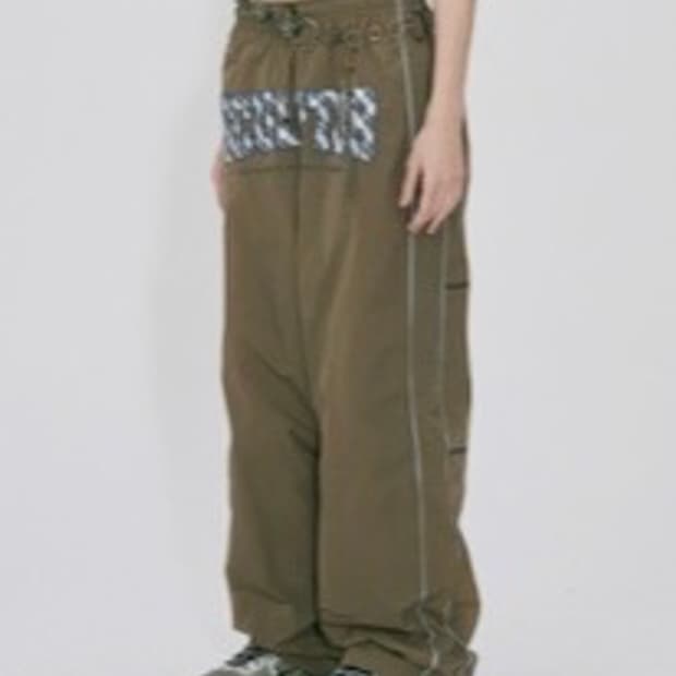 스컬프터  Check Varsity Track Pants (Khaki)