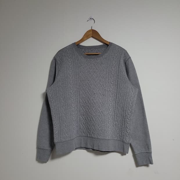 (L) GAP 갭 그레이 퀼팅 맨투맨 티셔츠