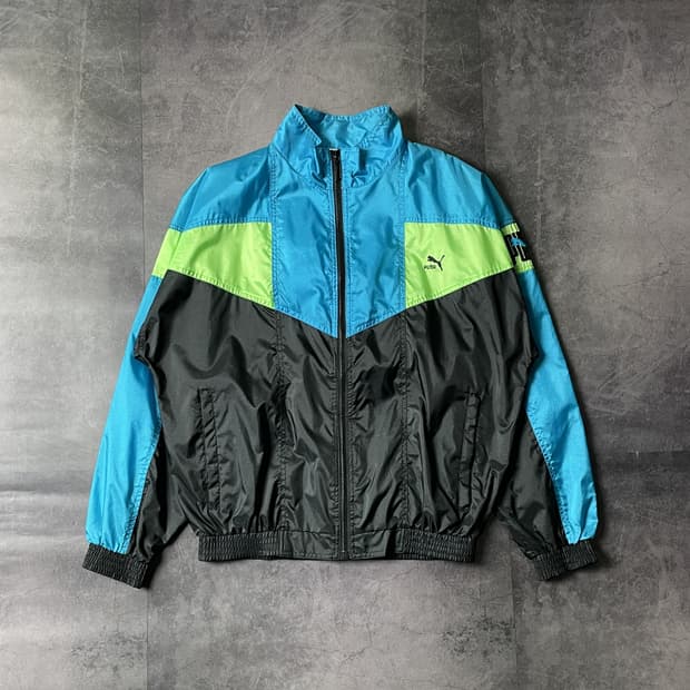 PUMA 퓨마 빈티지 네온컬러 레글런 윈드브레이커