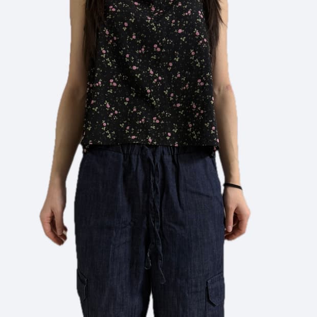 로즈 패턴 슬리브리스🌷