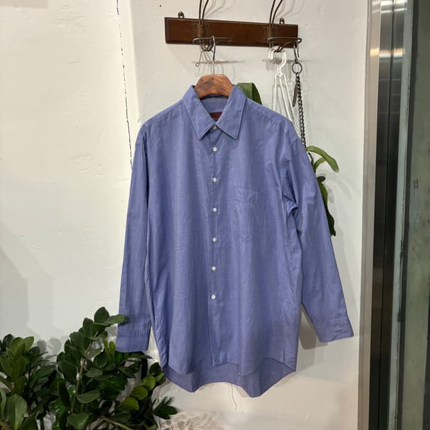 꼼데가르송 옴므 듀스 블루 원 포켓 셔츠