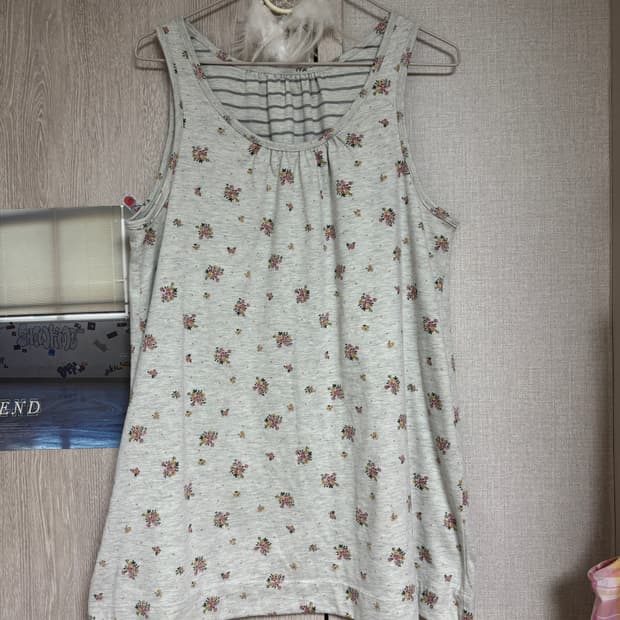 카라하나 빈티지 모리걸 연그레이 리버시블 슬리브리스