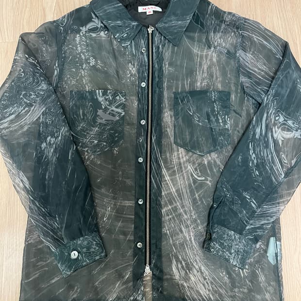 Masu Zip-up Marbble bandana shirt 48사이즈