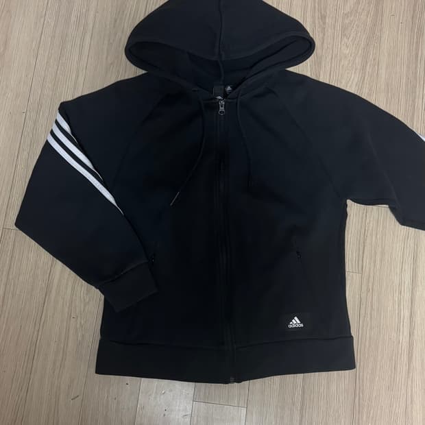 아디다스 여성 삼선 후드집업 S 블랙