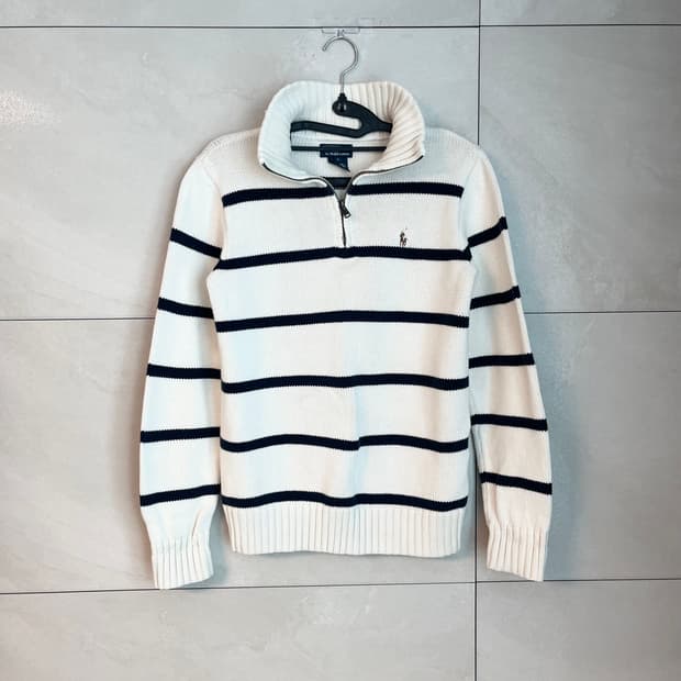 폴로 랄프로렌 포니 스트라이프 하프집업 니트 [L] 
