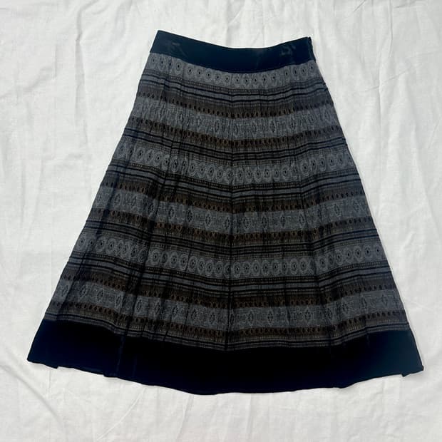 gabardine k.t 패턴 롱스커트