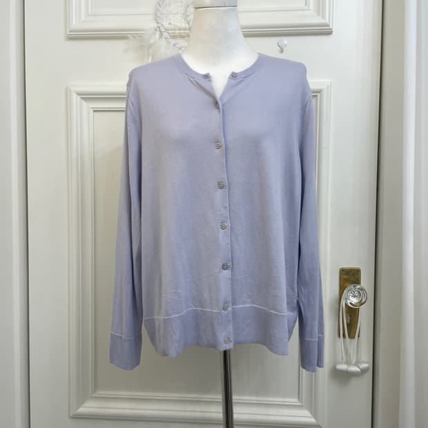 blueberry button point soft cardigan