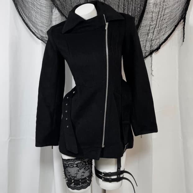 zipper belt jacket