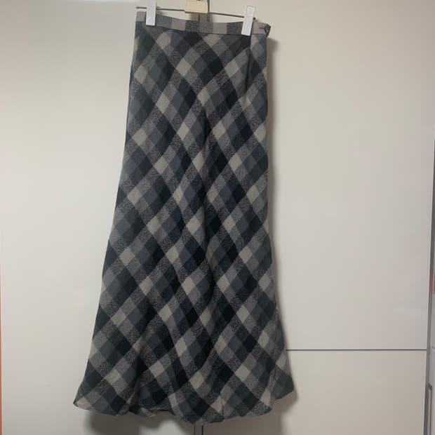 일본빈티지 모리걸 체크 롱스커트