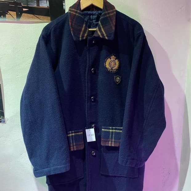 프레피 롱 코트