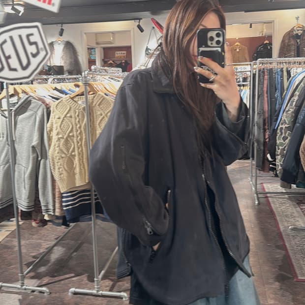 네펜데스 도쿄 빈티지 HOGGS 지퍼 디테일 집업 자켓 M