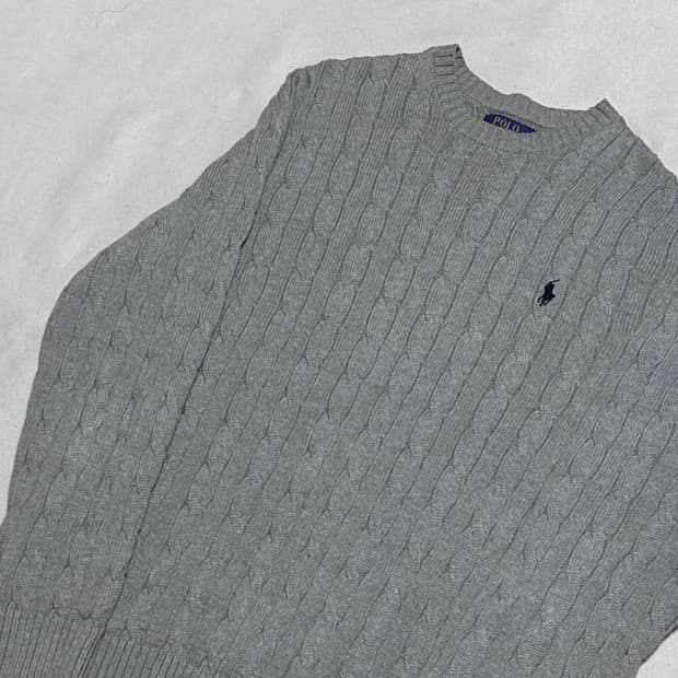 XL 폴로랄프로렌 그레이 케이블 니트