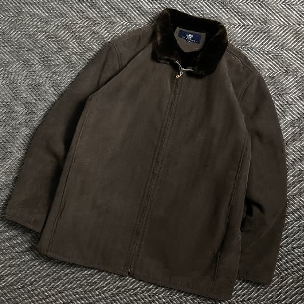 HANDOCK 빈티지 아카이브 헤링본 퍼 트리밍 자켓 브라운 y 4775