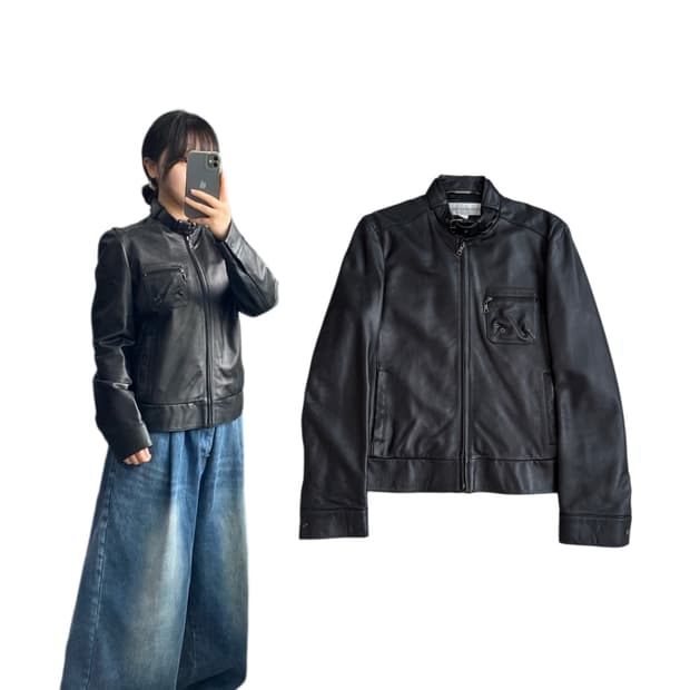 바이커 리얼레더 양가죽 가죽자켓