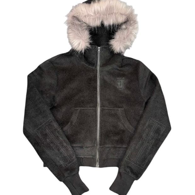 [no E mosen] Cross Print Hoodie zip