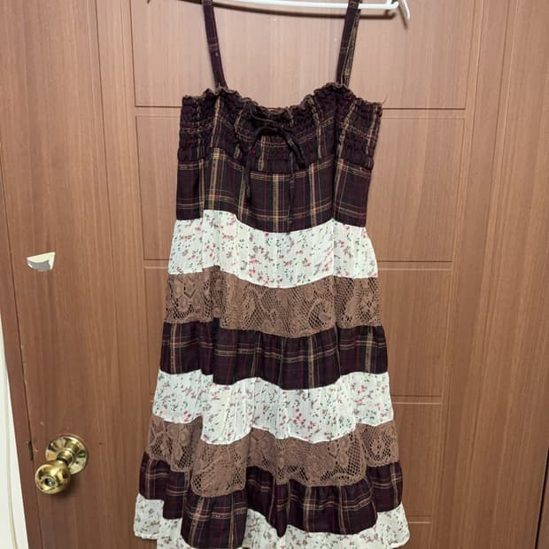 모리걸 하구미 일본 빈티지 패치워크 잔꽃 레이스 원피스 패치스커트