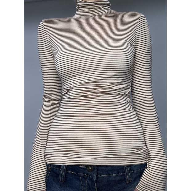 빈티지 스트라이프 레이어드 이너 롱슬리브