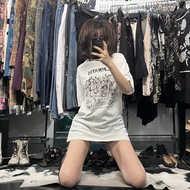 재패니즈 빈티지 프린팅 반팔