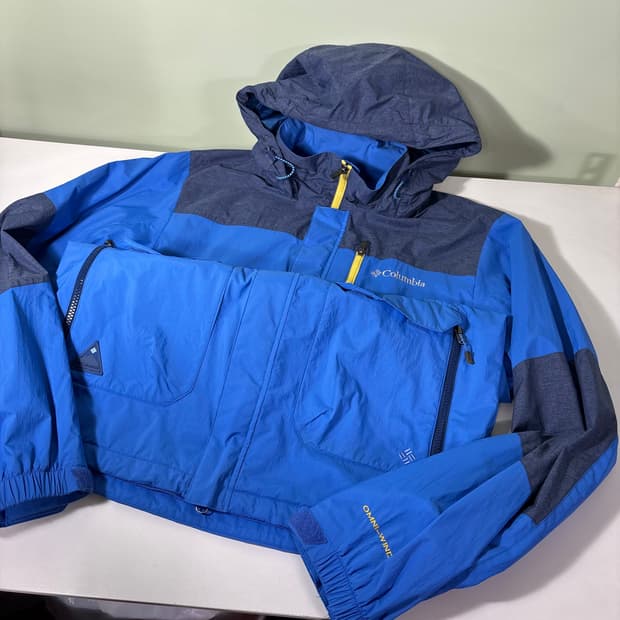 L 컬럼비아 블루 옴니윈드 후드 바람막이자켓