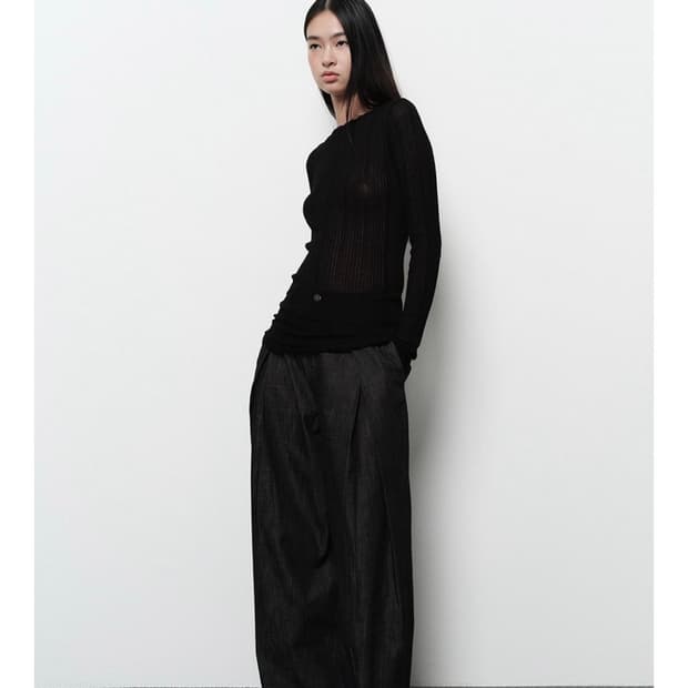Diagonal RELAXED WIDE DENIM PANTS