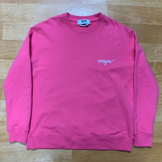 MSGM 엠에스지엠 로고 엠브로이더드 크루넥