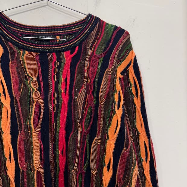 BIGATE 쿠지 ST 멀티컬러 케이블니트