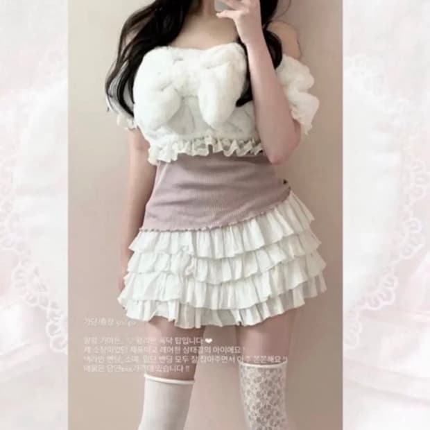 일브 히메갸루 달천깔 왕리본 대장 로걀탑 리본탑빈티지사와코리즈리사트랄라라