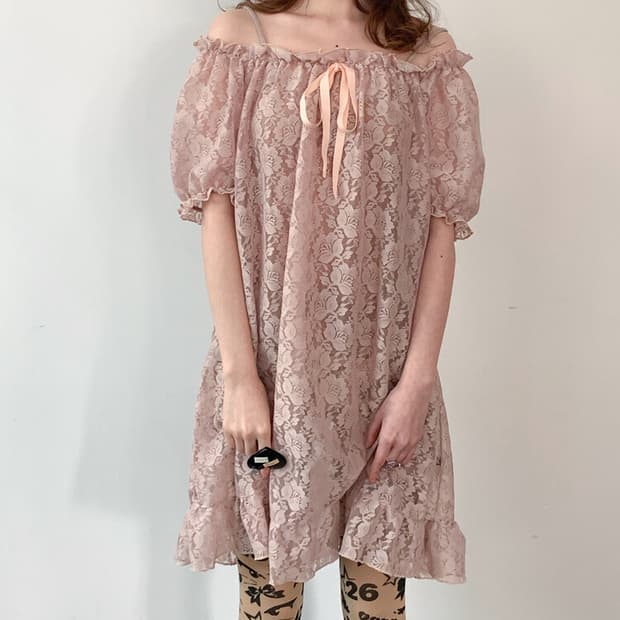 샵페어리 rosie lace dress (nude)