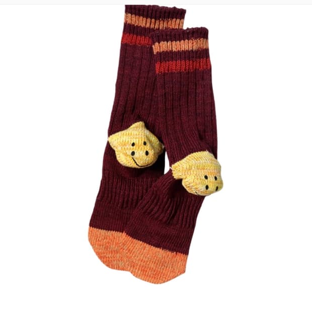 캐피탈 스마일 양말 (Red, OS)