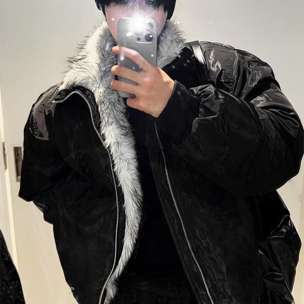 코시하루 샤글 딥블랙 겨울 점퍼