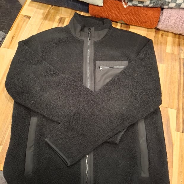 (마지막특가) 유니섹스 뽀글이 집업 블랙 L