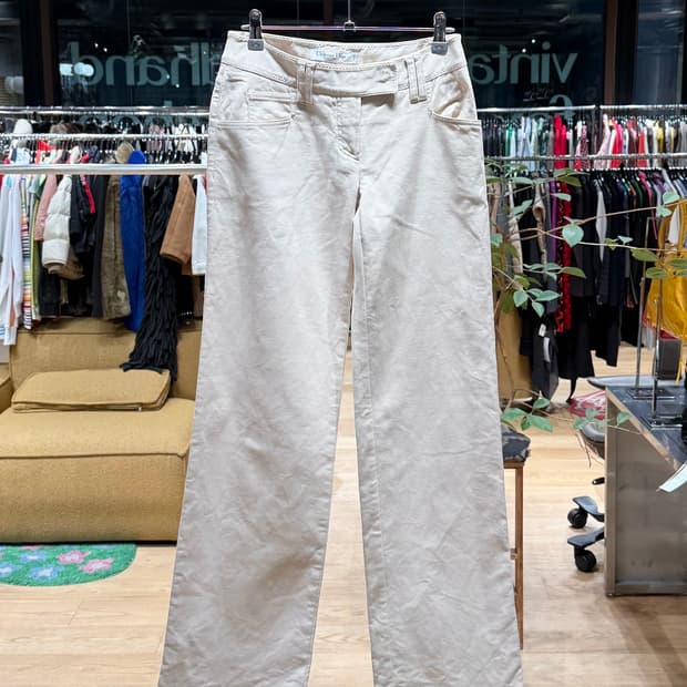 크리스찬 디올 부티크 아이보리 와이드 팬츠 