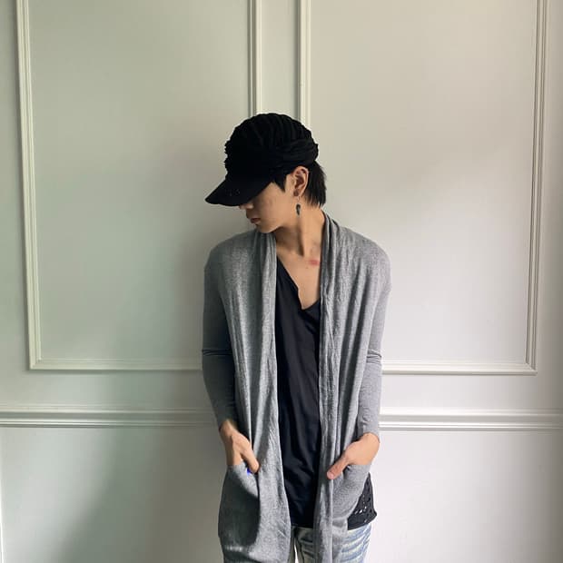 [Comme ca ism]Y2K Mood Grey Cardigan