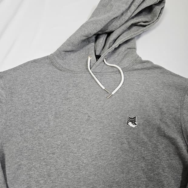 메종키츠네 정품 폭스헤드 후드티 그레이 S