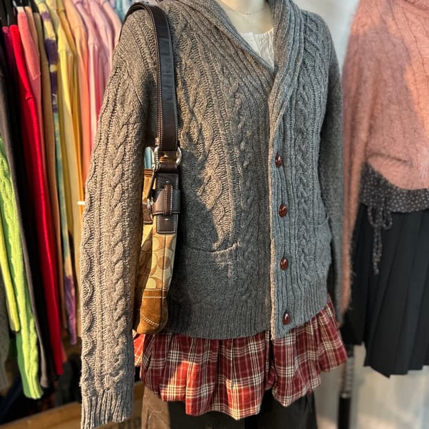 Vintage Grey Winter Cardigan