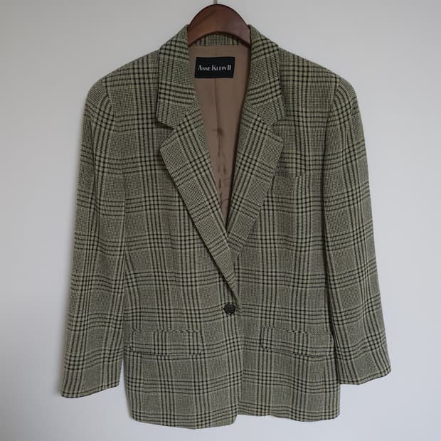 H140 Anne Klein 앤클라인 여성 체크 셋업 정장 자켓