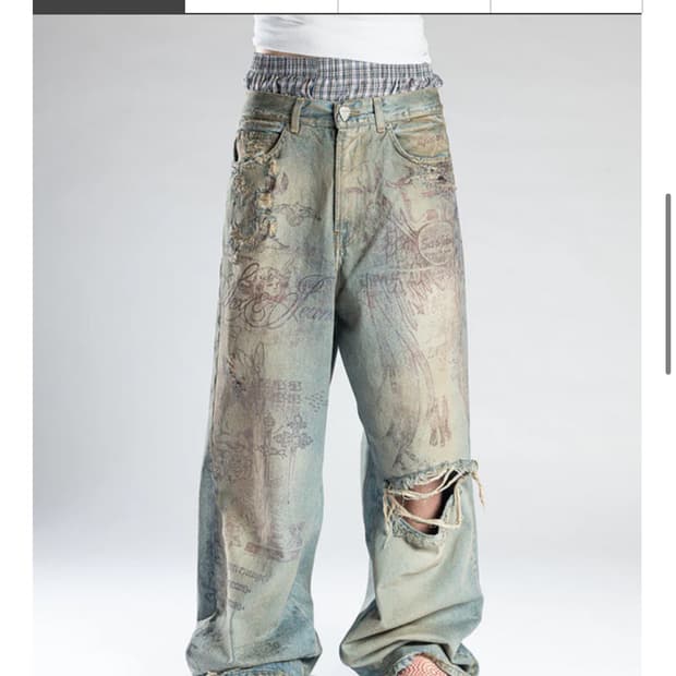 [LILDENIMJEAN : 릴데님진] LDJ TATTOO JEANS L