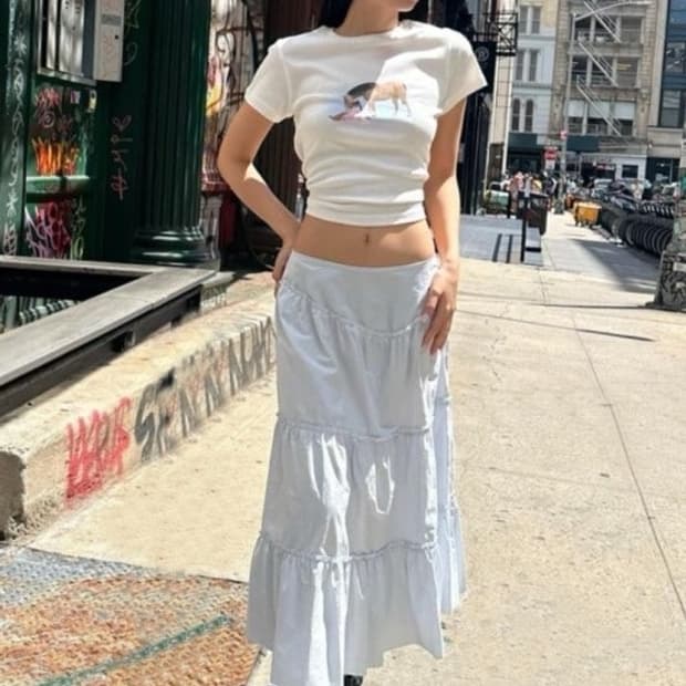 글로니  롱스커트 화이트