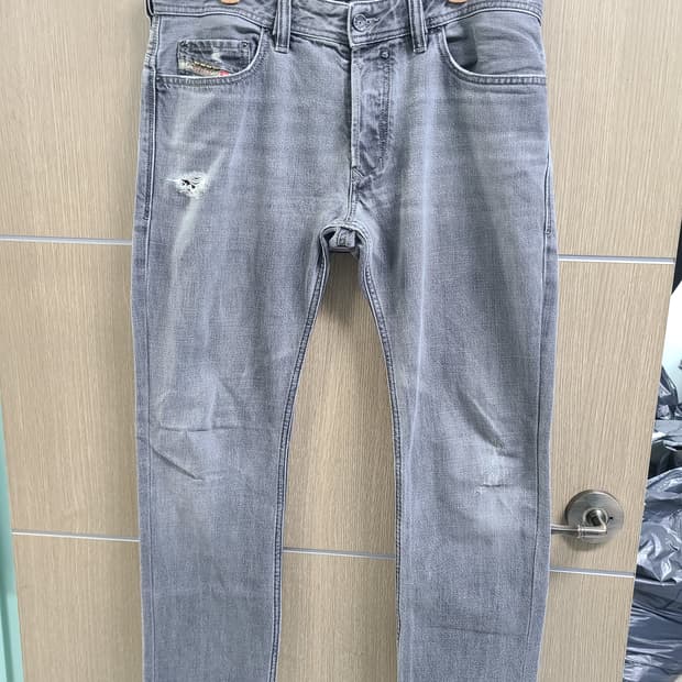 디젤 로우라이즈 그레이 데님 청바지