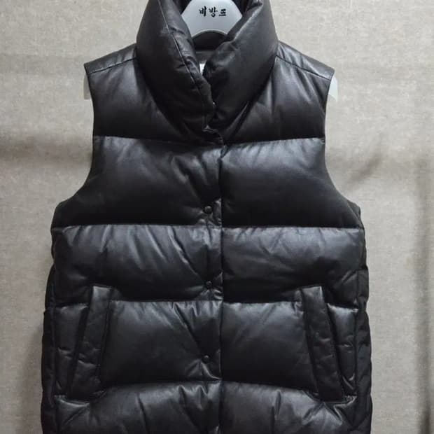 여성 85 헤지스 양가죽 거위털 패딩 조끼 베스트