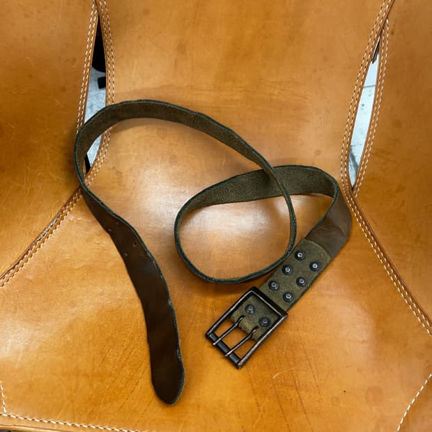 (JPN) pas de calais 빈티지 레더 벨트