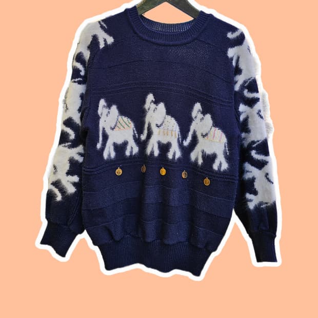 앙고라 코끼리 코인 니트