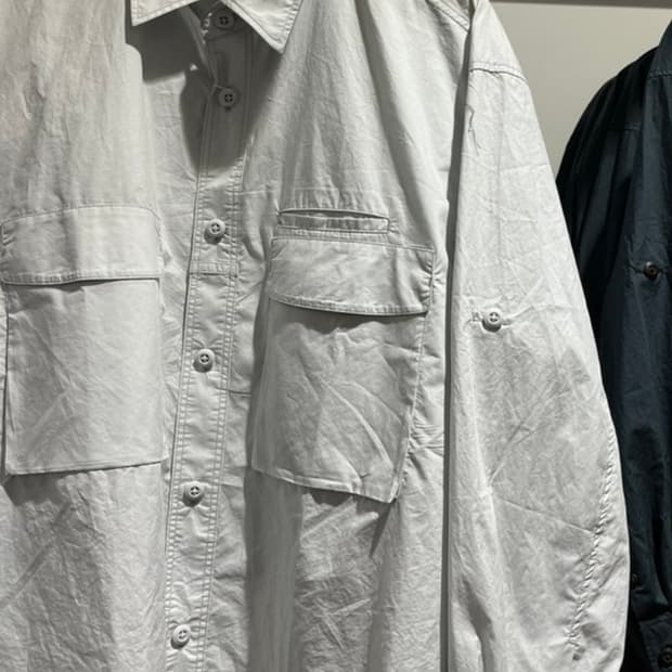 유니클로u 24ss 유틸리티 오버셔츠 라이트블루