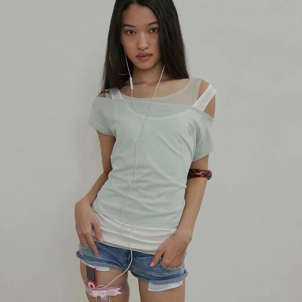 Lazy Sleeveless Layered Tee Mint L size