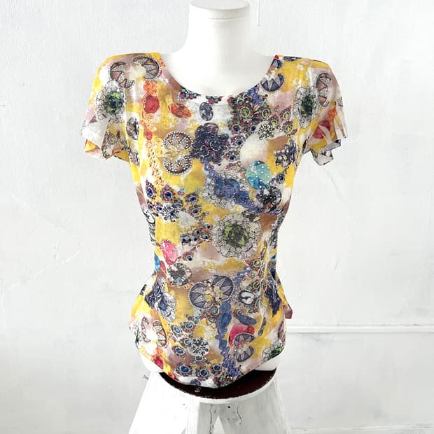 Y2K 00's Jewel Graphic Rhinestone Top