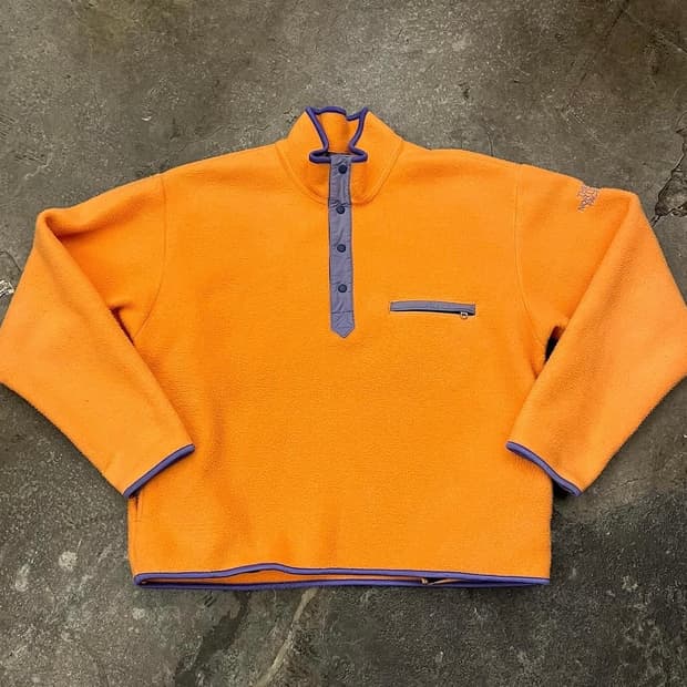 80s TNF og purple label snap tee 노스페이스
