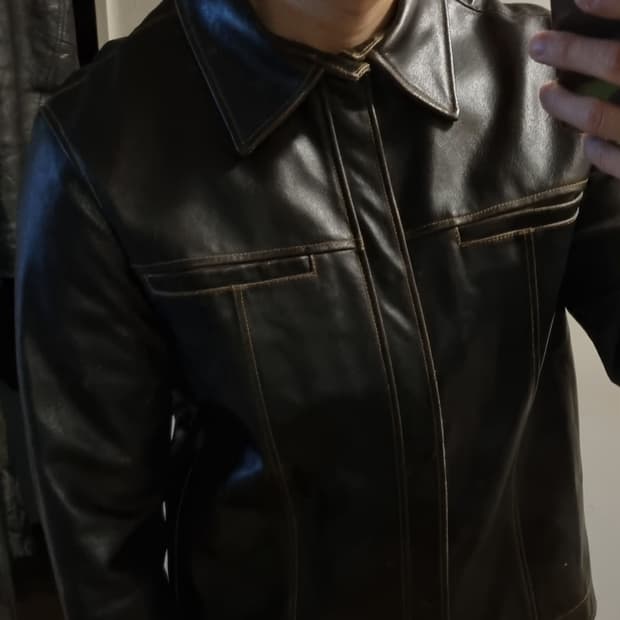 올드갭 브라운 레더 자켓 m