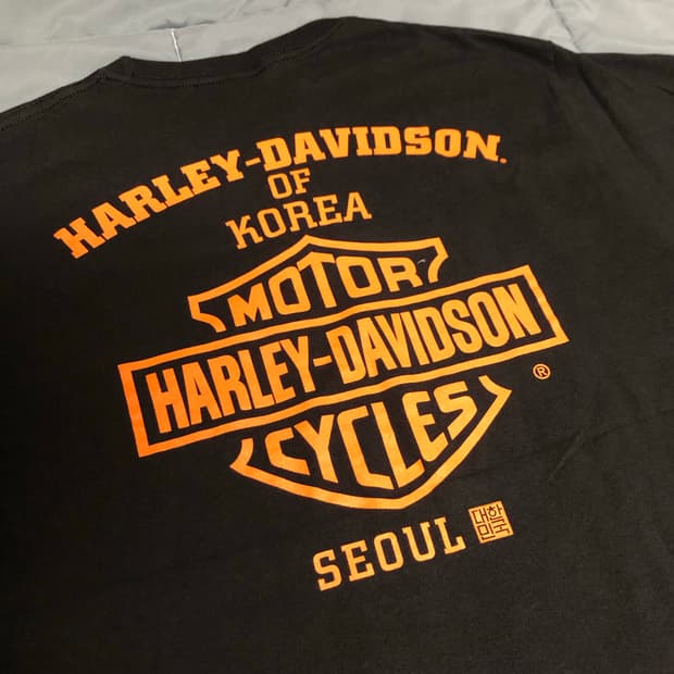 할리데이비슨 모터사이클 백로고 코리아 티셔츠